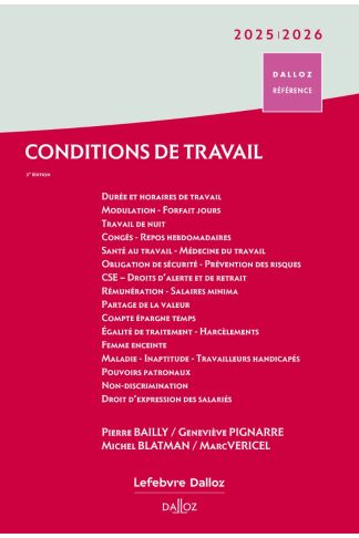 
Conditions de travail 2025/26