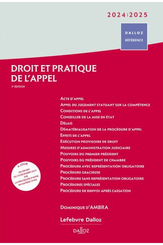 Droit et pratique de l'appel 2024/2025