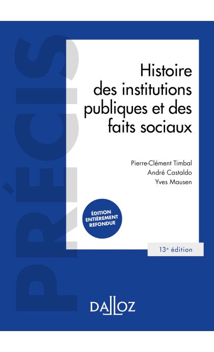 Histoire des institutions publiques et des faits sociaux