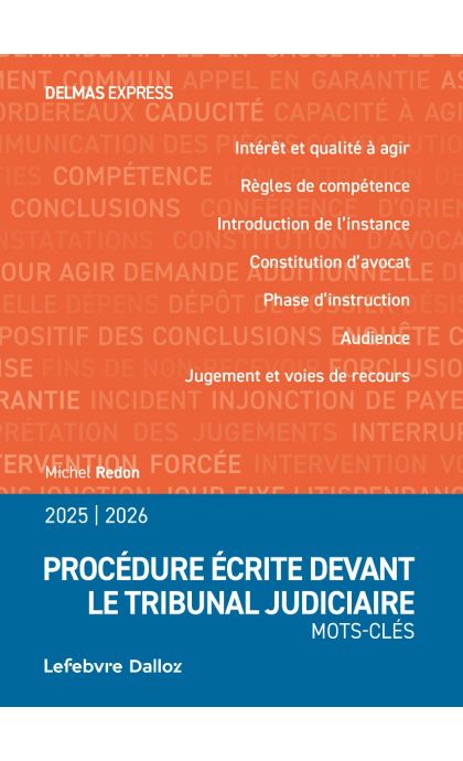 Procédure écrite devant le tribunal judiciaire 2025/26